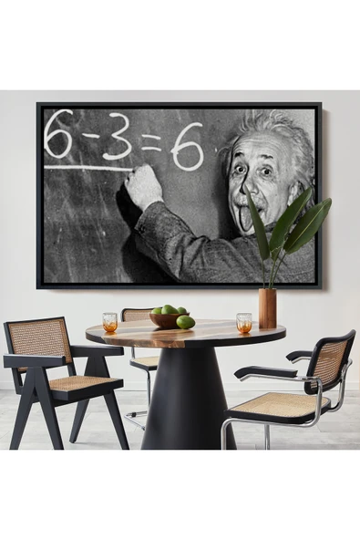 Trezon Ahşap Çerçeveli Albert Einstein Tablosu-7246 - Resim 8