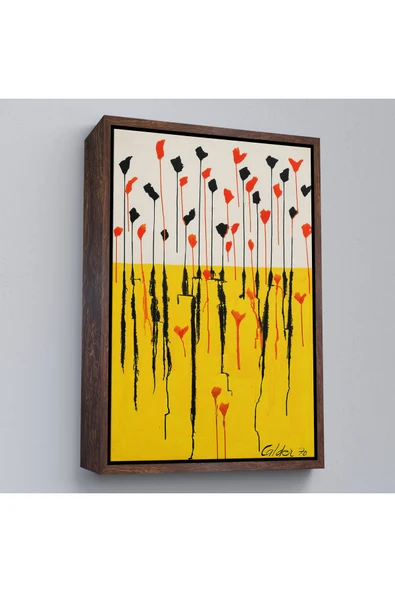 Trezon Ahşap Çerçeveli Alexander Calder - Damlalar Tablo - Drops-7285 ürün görseli 1