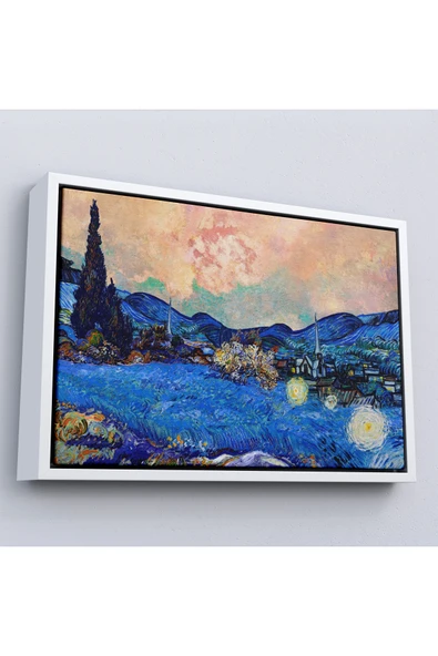 Trezon Ahşap Çerçeveli Vincent Van Gogh - Yeniden Düzenlenen Manzara Tablo-7175 ürün görseli 1