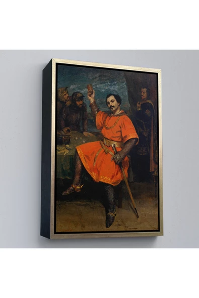 Trezon Ahşap Çerçeveli Gustave Courbet - Louis Gueymard Şeytan Robert Rolünde Tablo-7356 ürün görseli 1