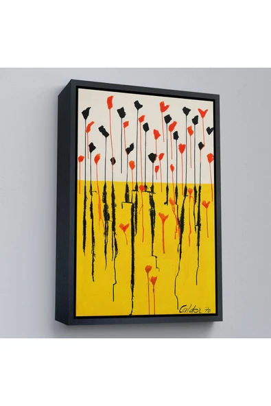 Trezon Ahşap Çerçeveli Alexander Calder - Damlalar Tablo - Drops-7285 ürün görseli 1