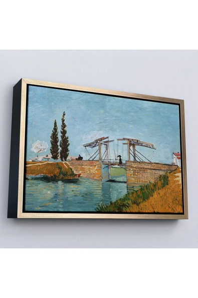 Trezon Ahşap Çerçeveli Vincent Van Gogh Arles'Taki Langlois Köprüsü Tablo - Langlois Bridge At Arles-7171 ürün görseli 1