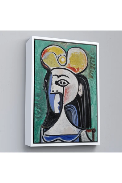 Trezon Ahşap Çerçeveli Pablo Picasso - Jaqueline Roque Portre Tablosu-8087 ürün görseli 1