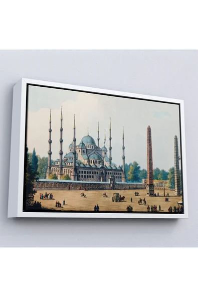 Trezon Ahşap Çerçeveli Sultan Ahmet Cami Osmanlı Dönemi Tablosu-7032 ürün görseli 1