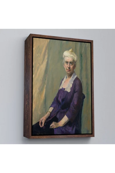 Trezon Ahşap Çerçeveli Edward Hopper - Elizabeth Griffiths Smith Hopper, Sanatçının Annesinin Tablosu-7289 ürün görseli 1