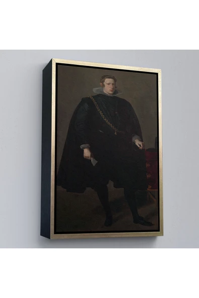 Trezon Ahşap Çerçeveli Velazquez Diego - Philip Iv İspanya Ve Portekiz Kralı Tablosu-7368 ürün görseli 1