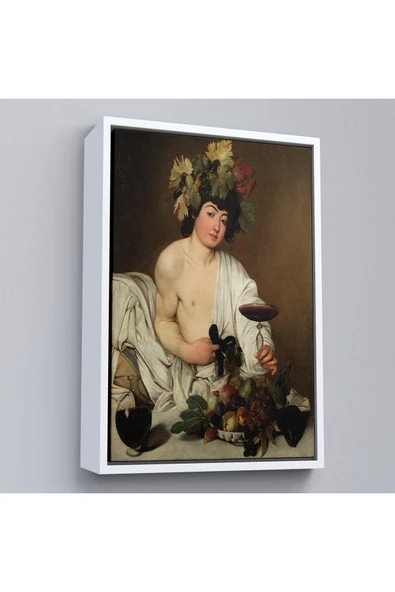 Trezon Ahşap Çerçeveli Caravaggio - Bacchus Tablo-8074 ürün görseli 1