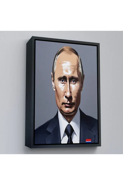 Trezon Ahşap Çerçeveli Vladimir Putin Rusya Devlet Başkanı Tablo-7737 ürün görseli 1