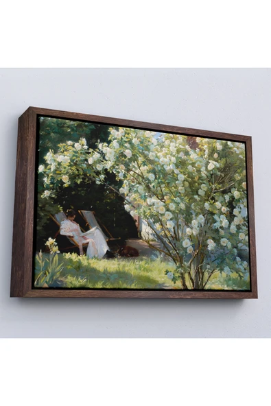 Trezon Ahşap Çerçeveli Severin Kroyer Güller Bahçesi Tablosu-7029 ürün görseli 1