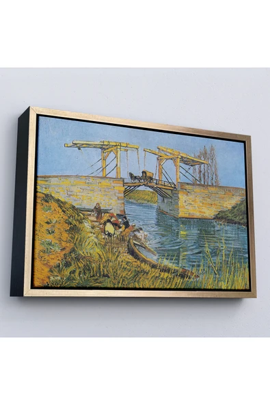 Trezon Ahşap Çerçeveli Vincent Willem Van Gogh - Arles Köprüsü Tablo - Bridge At Arles-7154 ürün görseli 1