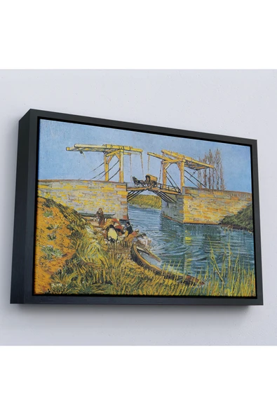 Trezon Ahşap Çerçeveli Vincent Willem Van Gogh - Arles Köprüsü Tablo - Bridge At Arles-7154 ürün görseli 1