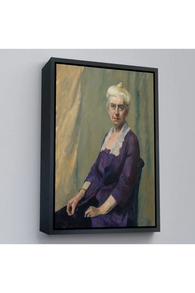 Trezon Ahşap Çerçeveli Edward Hopper - Elizabeth Griffiths Smith Hopper, Sanatçının Annesinin Tablosu-7289 ürün görseli 1