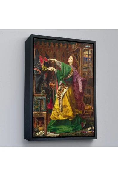 Trezon Ahşap Çerçeveli Frederick Sandys'İn 1864 Tarihli Bir Cadı Tablosu-7304 ürün görseli 1