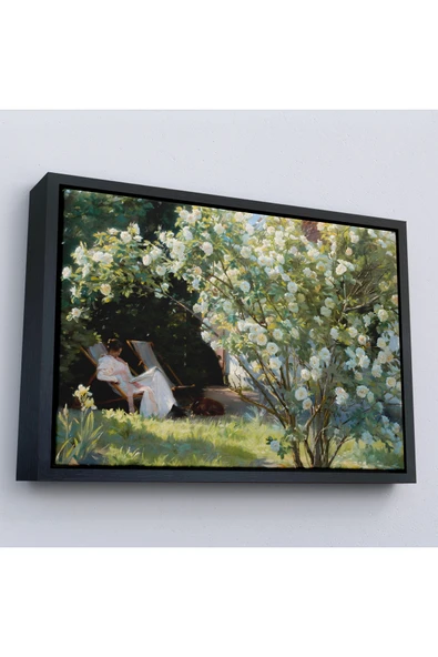Trezon Ahşap Çerçeveli Severin Kroyer Güller Bahçesi Tablosu-7029 ürün görseli 1