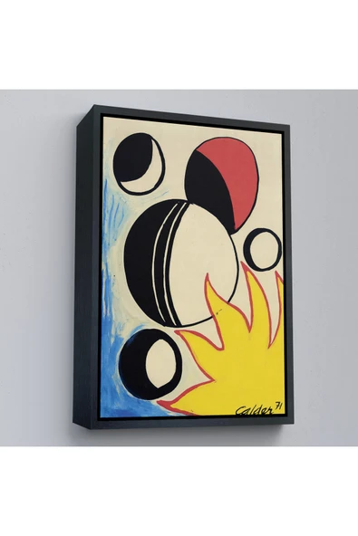 Trezon Ahşap Çerçeveli Alexander Calder - Güneşin Arkasındaki Paskalya Yumurtaları Tablo--7286 ürün görseli 1