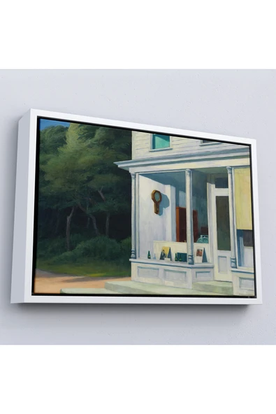 Trezon Ahşap Çerçeveli Edward Hopper - Sabah Yedi'De Tablosu - Seven A.M-7130 ürün görseli 1