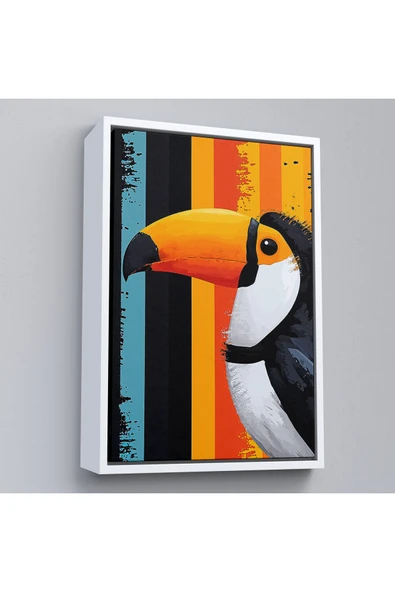 Trezon Ahşap Çerçeveli Toucan Kuşu Tablo-7587 ürün görseli 1