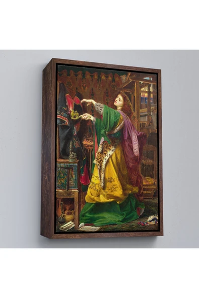 Trezon Ahşap Çerçeveli Frederick Sandys'İn 1864 Tarihli Bir Cadı Tablosu-7304 ürün görseli 1