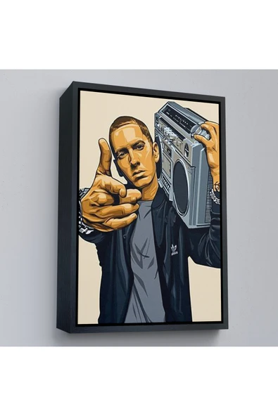 Trezon Ahşap Çerçeveli Eminem Tablosu-7948 ürün görseli 1
