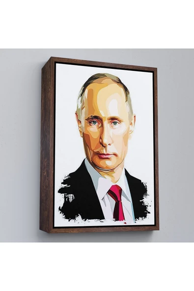 Trezon Ahşap Çerçeveli Vladimir Putin - Rusya Devlet Başkanı Tablosu-7958 ürün görseli 1