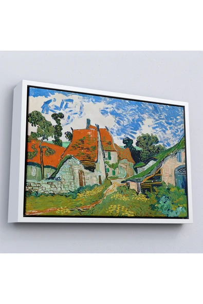 Trezon Ahşap Çerçeveli Vincent Willem Van Gogh - Auvers-Sur-Oise'Daki Sokak Tablosu-7159 ürün görseli 1