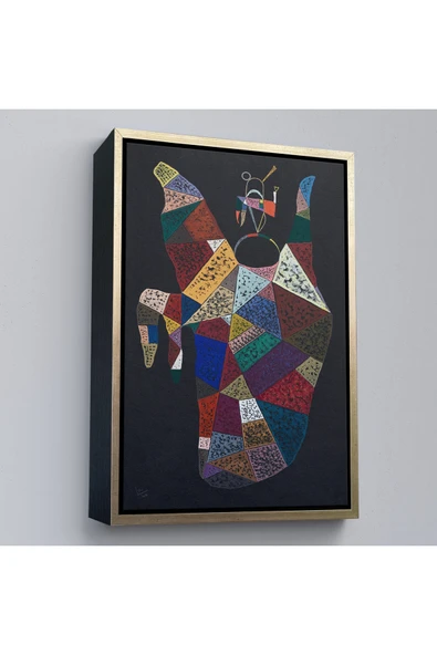 Trezon Ahşap Çerçeveli Wassily Kandinsky - İdam Edilen Ohne Titel Tablo-7497 ürün görseli 1