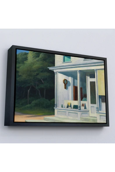 Trezon Ahşap Çerçeveli Edward Hopper - Sabah Yedi'De Tablosu - Seven A.M-7130 ürün görseli 1
