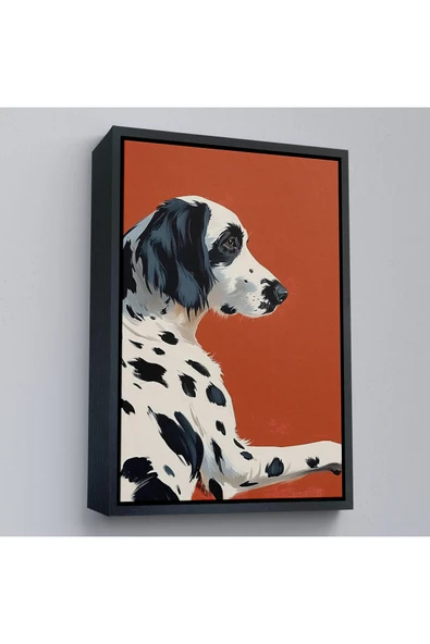 Trezon Ahşap Çerçeveli Sevimli Dalmaçyalı Köpek Tablo-7578 ürün görseli 1