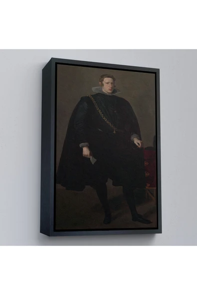 Trezon Ahşap Çerçeveli Velazquez Diego - Philip Iv İspanya Ve Portekiz Kralı Tablosu-7368 ürün görseli 1