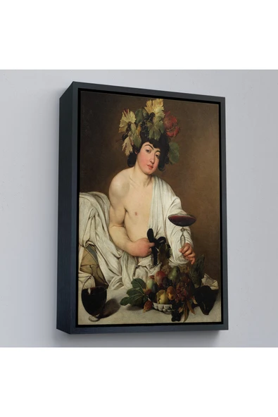 Trezon Ahşap Çerçeveli Caravaggio - Bacchus Tablo-8074 ürün görseli 1