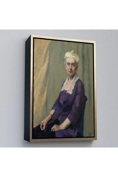 Trezon Ahşap Çerçeveli Edward Hopper - Elizabeth Griffiths Smith Hopper, Sanatçının Annesinin Tablosu-7289 ürün görseli 1
