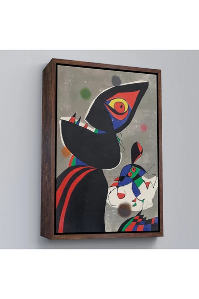 Trezon Ahşap Çerçeveli Joan Miro - Gaudi Tablo-7307 ürün görseli 1