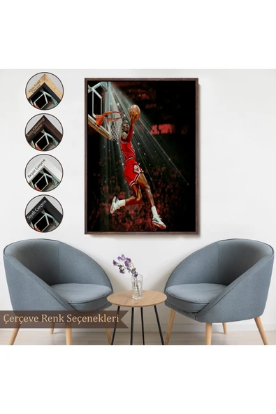 Trezon Ahşap Çerçeveli Michael Jordan Tablo-7682 - Resim 7