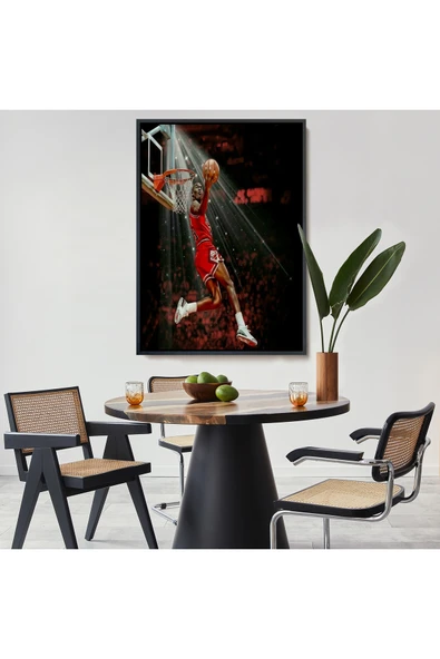 Trezon Ahşap Çerçeveli Michael Jordan Tablo-7682 - Resim 8