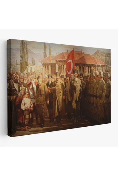 Trezon Atatürk'ün TBMM’den Cepheye Uğurlanma Tablosu-6552 ürün görseli 1