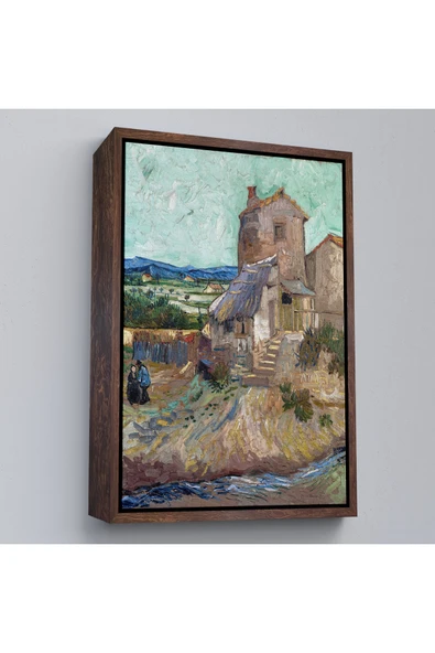 Trezon Ahşap Çerçeveli Vincent Van Gogh - Crau'Nun Evi Tablo-7478 ürün görseli 1