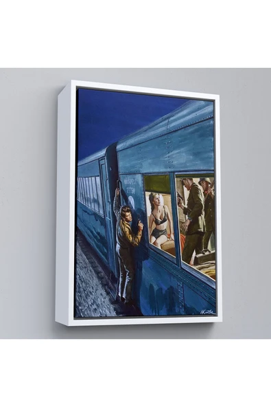 Trezon Ahşap Çerçeveli Rus Kızın Demir Perdeden Kaçışı Tablo-7717 ürün görseli 1