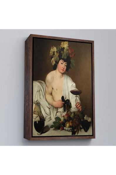 Trezon Ahşap Çerçeveli Caravaggio - Bacchus Tablo-8074 ürün görseli 1