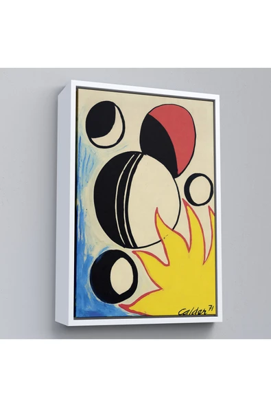 Trezon Ahşap Çerçeveli Alexander Calder - Güneşin Arkasındaki Paskalya Yumurtaları Tablo--7286 ürün görseli 1