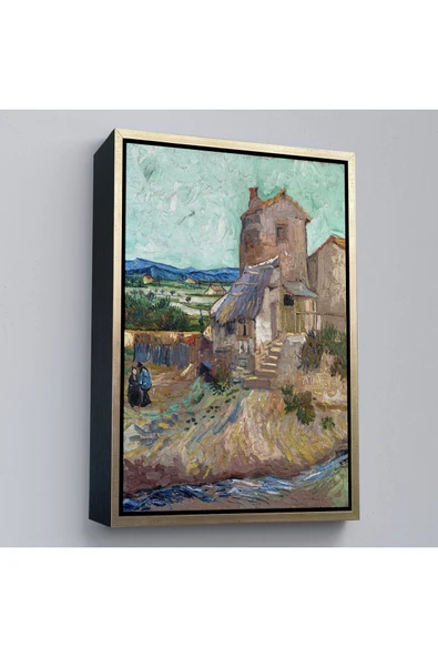 Trezon Ahşap Çerçeveli Vincent Van Gogh - Crau'Nun Evi Tablo-7478 ürün görseli 1