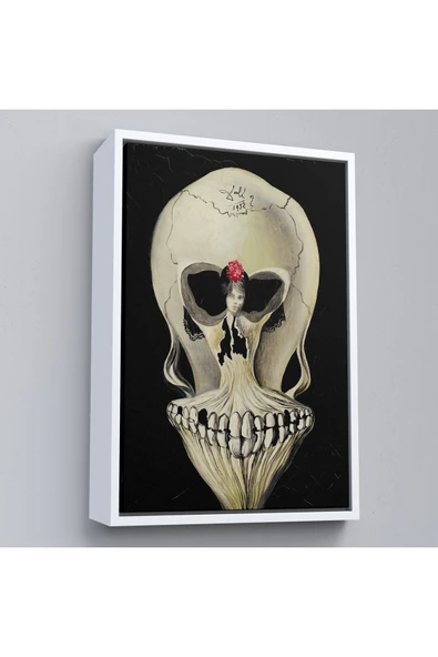 Trezon Ahşap Çerçeveli Salvador Dali - Balerin Ve Kafatası Tablo-7393 ürün görseli 1