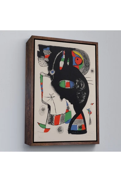 Trezon Ahşap Çerçeveli Joan Miro - 42 Rue Blomet Tablo-8048 ürün görseli 1
