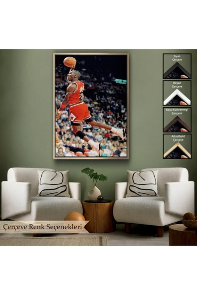 Trezon Ahşap Çerçeveli Michael Jordan Tablo-7907 - Resim 6