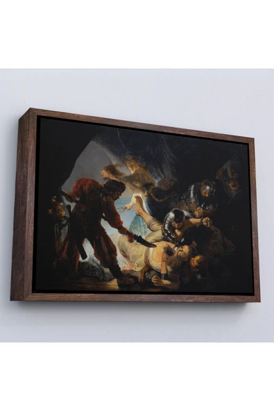 Trezon Ahşap Çerçeveli Rembrandt - Samson'Un Körleştirilmesi Tablo - The Blinding Of Samson-7141 ürün görseli 1