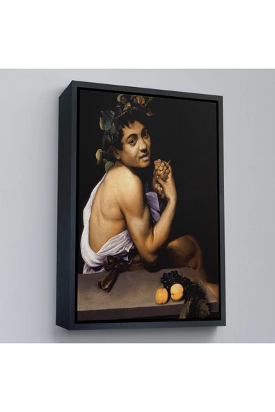 Trezon Ahşap Çerçeveli Genç Hasta Bacchus - Caravaggio Tablo-7665 ürün görseli 1