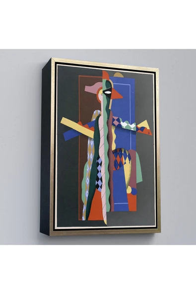 Trezon Ahşap Çerçeveli Georges Valmier - Soyut Sanat Tablosu-7308 ürün görseli 1