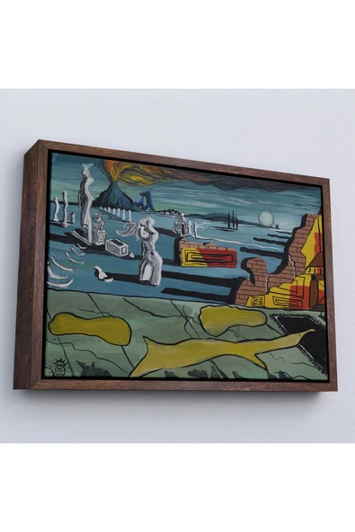 Trezon Ahşap Çerçeveli Salvador Dali - Venüs Rüyası Tablo - Dream Of Venus-7125 ürün görseli 1
