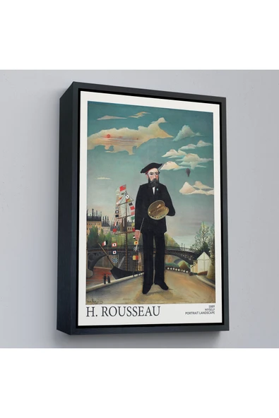 Trezon Ahşap Çerçeveli Henri Rousseau Kendi Tablosu-7323 ürün görseli 1