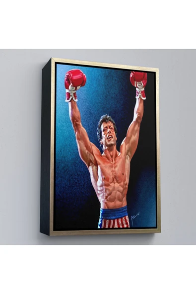 Trezon Ahşap Çerçeveli Sylvester Stallone Rocky Tablo-7782 ürün görseli 1