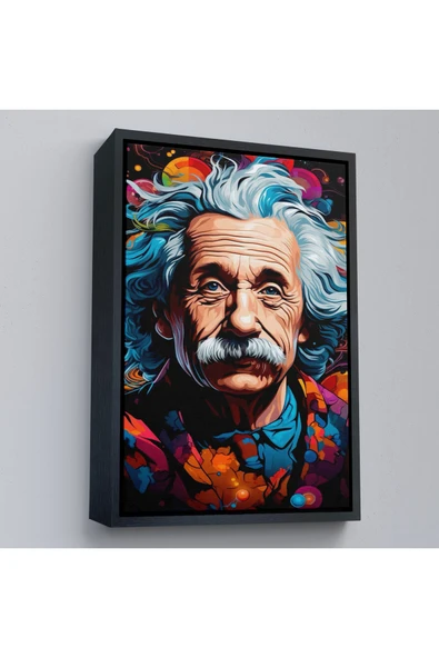 Trezon Ahşap Çerçeveli Albert Einstein Tablo-7827 ürün görseli 1